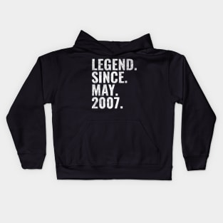 Legend since May 2007 Birthday Shirt Happy Birthday Shirts Kids Hoodie